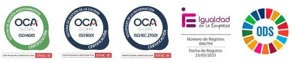 Logos ISO, igualdad y Agenda 2030